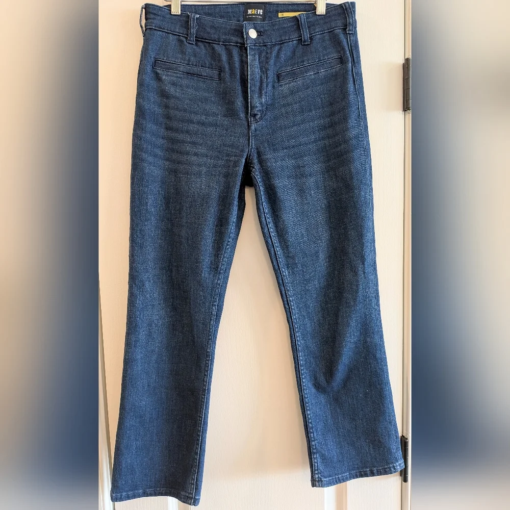 Anthropologie Maeve The Essential Slim High-Rise Straight Blue Jeans Size 28